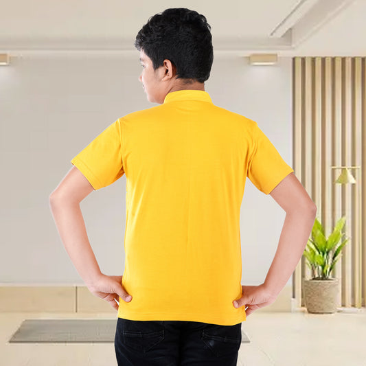 Mustard /Printed Half Sleeves Pure Cotton Boys T-shirt Attached with Shrug image 1