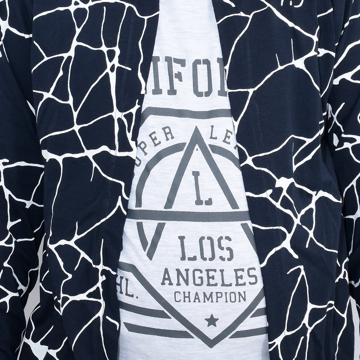 Navy Blue /Printed Full Sleeves Pure Cotton Boys T-shirt Attached with Shrug image 5