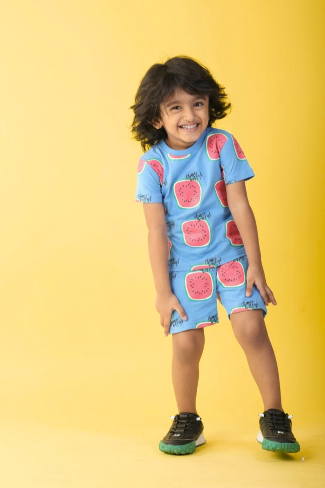 Royal Blue Pure Cotton Printed Co-ord Set for Boys