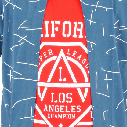 Blue /Airforce Printed Half Sleeves Pure Cotton Boys T-shirt Attached with Shrug image 5