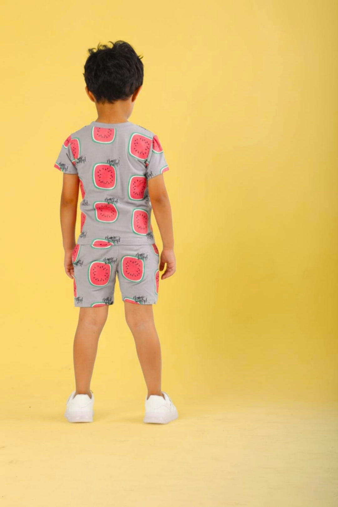 Grey Pure Cotton Printed Co-ord Set for Boys