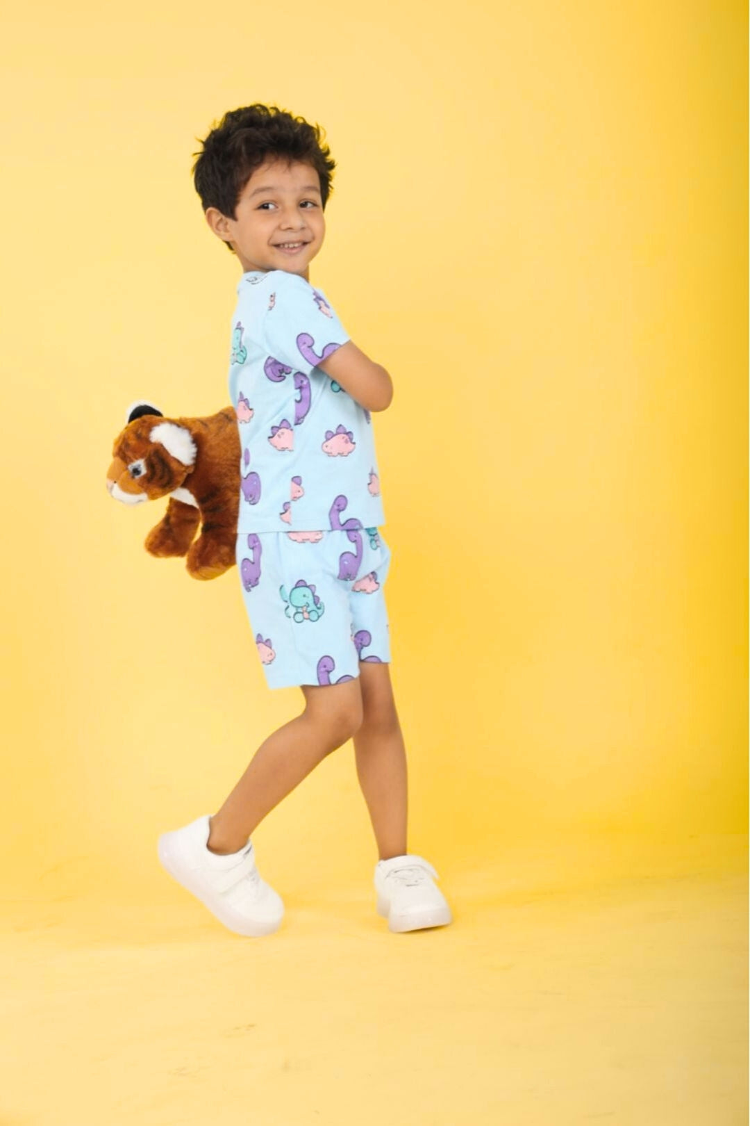Sky Blue Pure Cotton Printed Co-ord Set for Boys