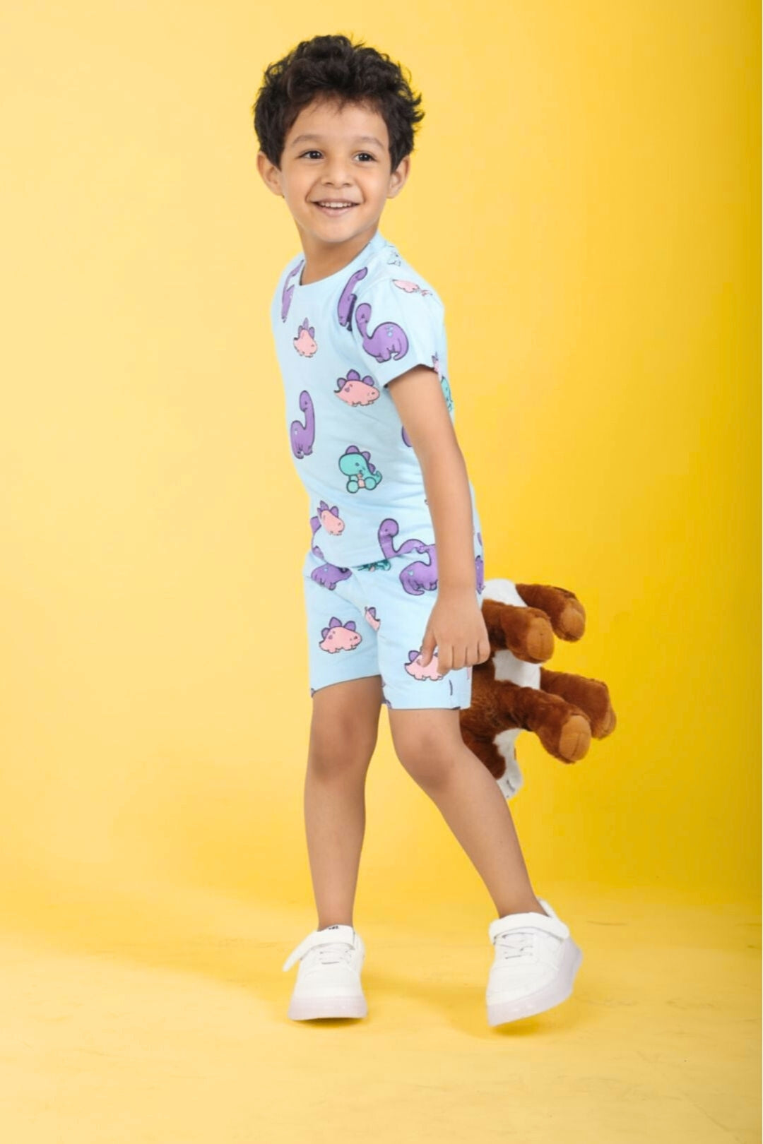 Sky Blue Pure Cotton Printed Co-ord Set for Boys