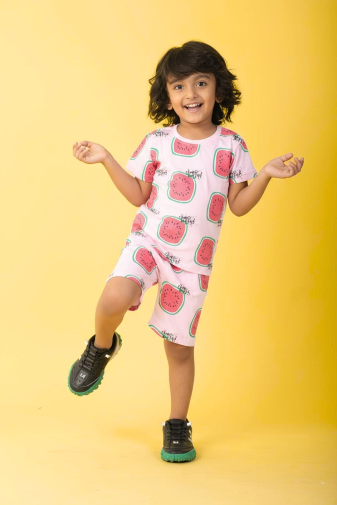 Peach Pure Cotton Printed Co-ord Set for Boys