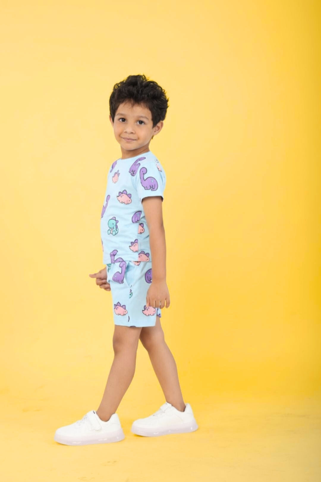 Sky Blue Pure Cotton Printed Co-ord Set for Boys