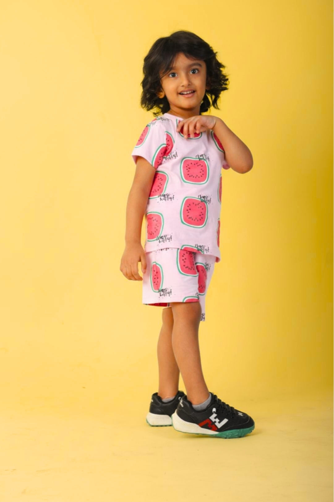 Peach Pure Cotton Printed Co-ord Set for Boys