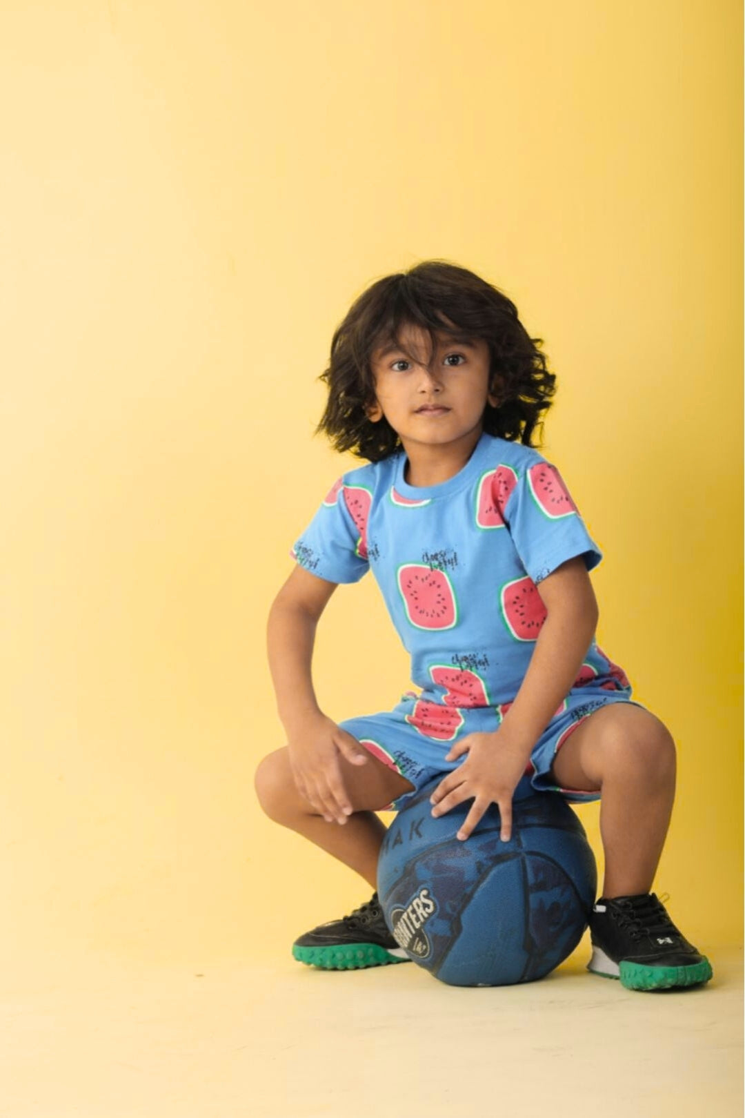 Royal Blue Pure Cotton Printed Co-ord Set for Boys